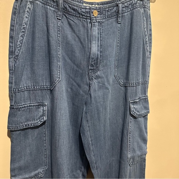 Rewash Brand Cargo Jeans Womens Juniors Size 9 Flowy Wide Leg Lightweight Baggy - Picture 2 of 8